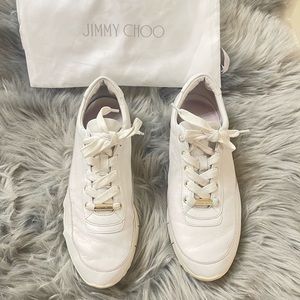 Jimmy chop Authentic Genuine brand color white Genuine leather white size 9.5